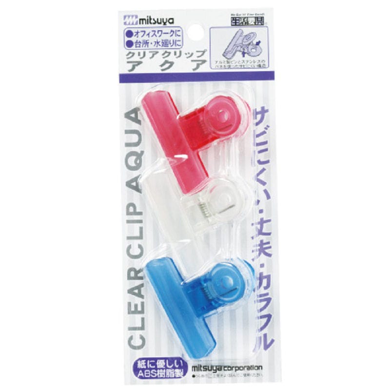 ミツヤ AQUA クリアクリップ 目玉クリップ 中 3個入り PCC-01P