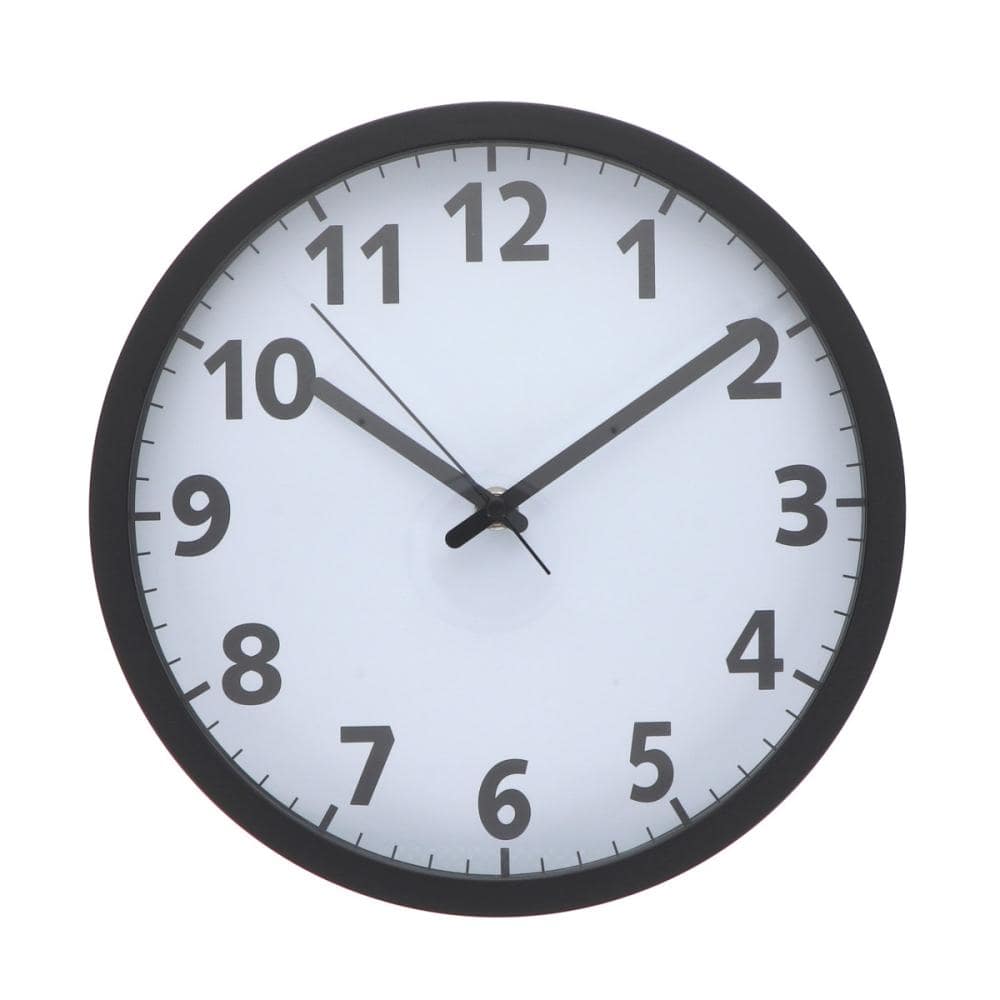 Ｌ’ＣＲＥＳＴ（ルクレスト）　掛時計　ブラック／ホワイト　直径２５．４ｃｍ　ＳＴ１－ＢＫＷＨ－２５