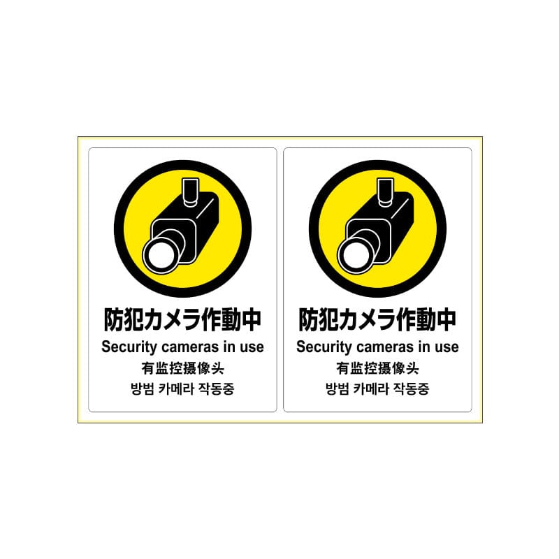 ヒサゴ ピタロングステッカー 防犯カメラ A4 2面