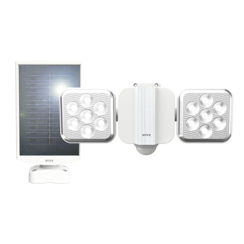 ムサシ フリーアーム式LEDソーラーセンサーライト 5W×2灯 S-220L