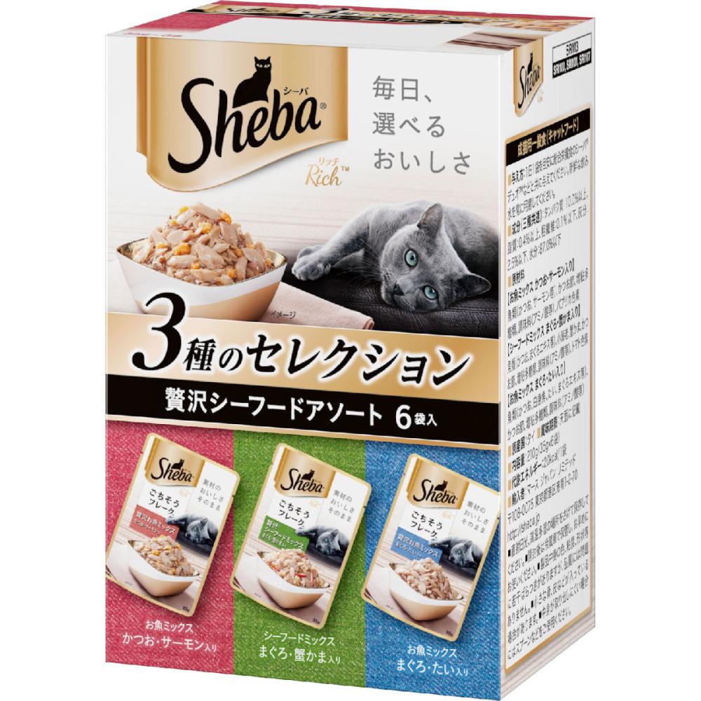 マースジャパン　シーバ　リッチ　ごちそうフレーク　贅沢シーフードアソート　３５ｇ×６袋入り