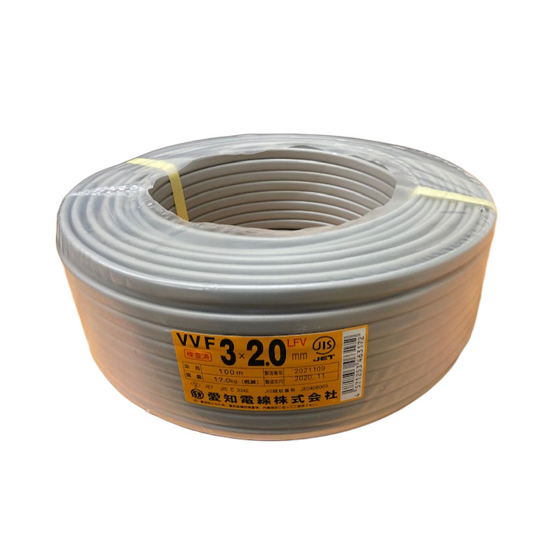 愛知電線　ＶＶＦケーブル　２．０ｘ３芯　１００ｍ