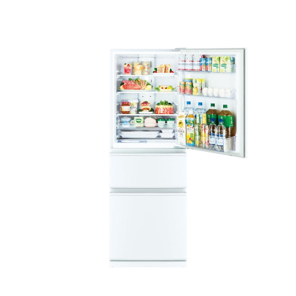 三菱電機　３ドア冷蔵庫　３３０Ｌ　右開き　パールホワイト　ＭＲ－Ｃ３３Ｆ－Ｗ