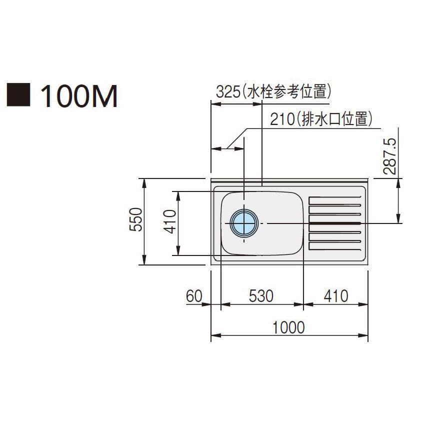 クリナップ　流し台　クリンプレティ　ホワイト　間口１００ｃｍ　排水口位置：左　ＧＴＳ－１００ＭＦＬ