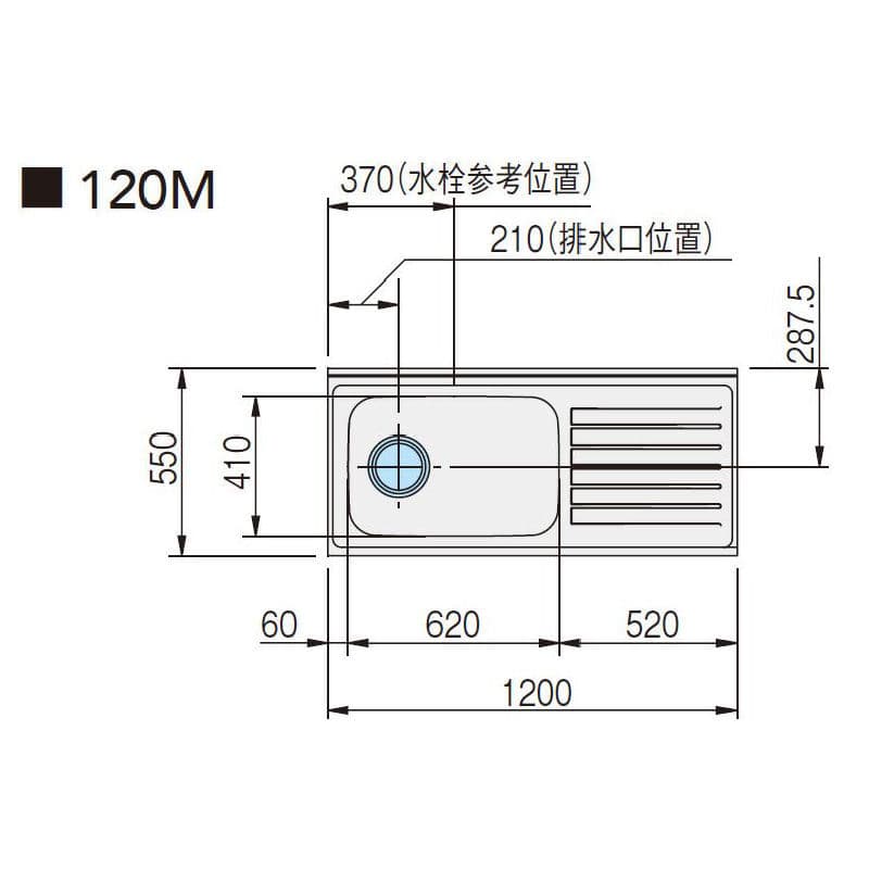 クリナップ 流し台 クリンプレティ ホワイト 間口１２０ｃｍ 排水口位置：左 ＧＴＳ－１２０ＭＦＬ の通販 ホームセンター コメリドットコム