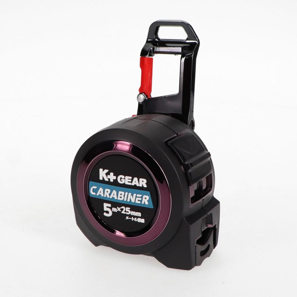 K+ 極厚テープコンベックス カラビナフック付 JIS 25mm×5m 両面