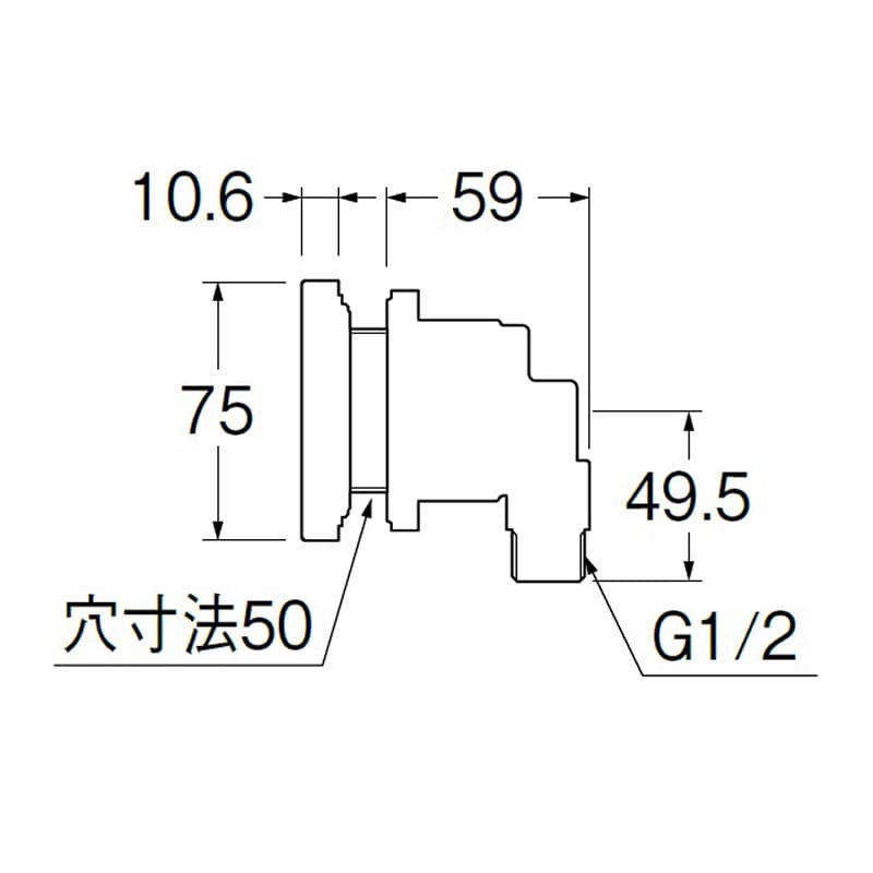 ＳＡＮＥＩ　一口循環接続金具　ＪＴ４１２－５０－１３