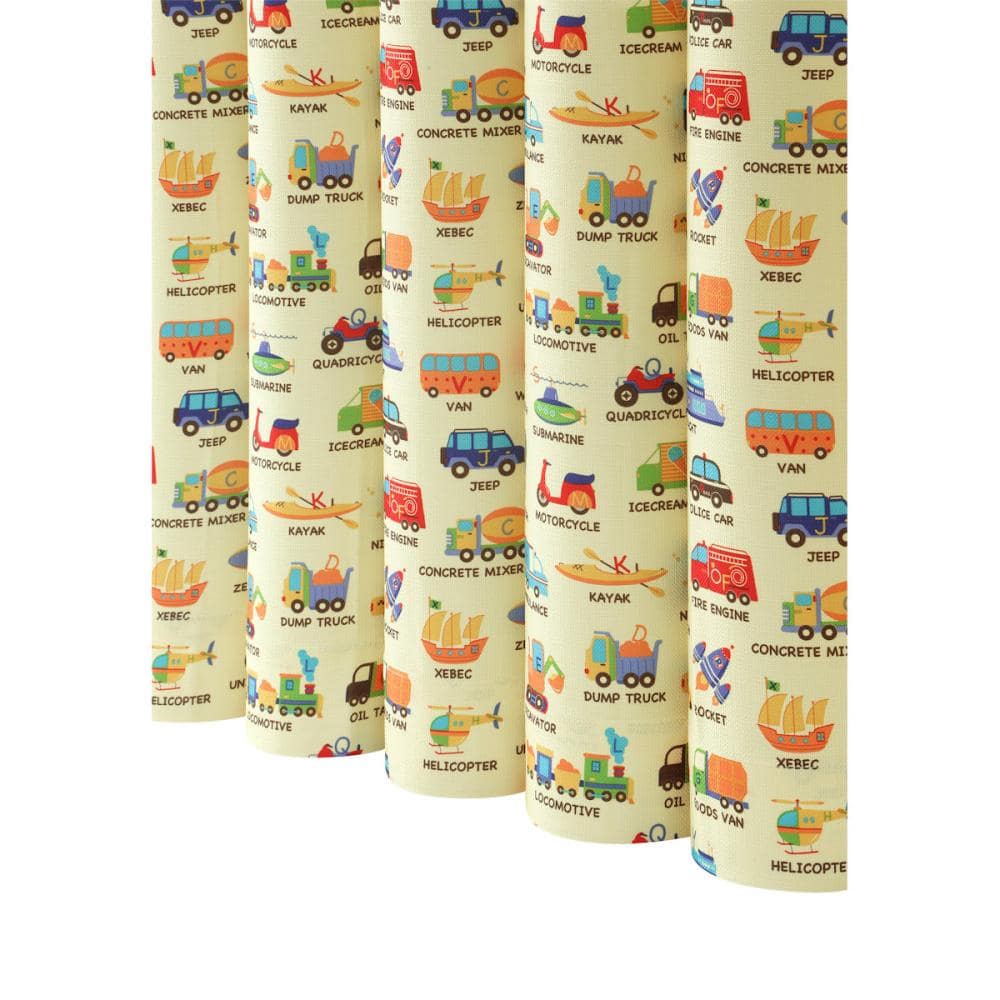 ドレープカーテン のりもの図鑑 幅１００ 丈２００ｃｍ ２枚組の通販 ホームセンター コメリドットコム