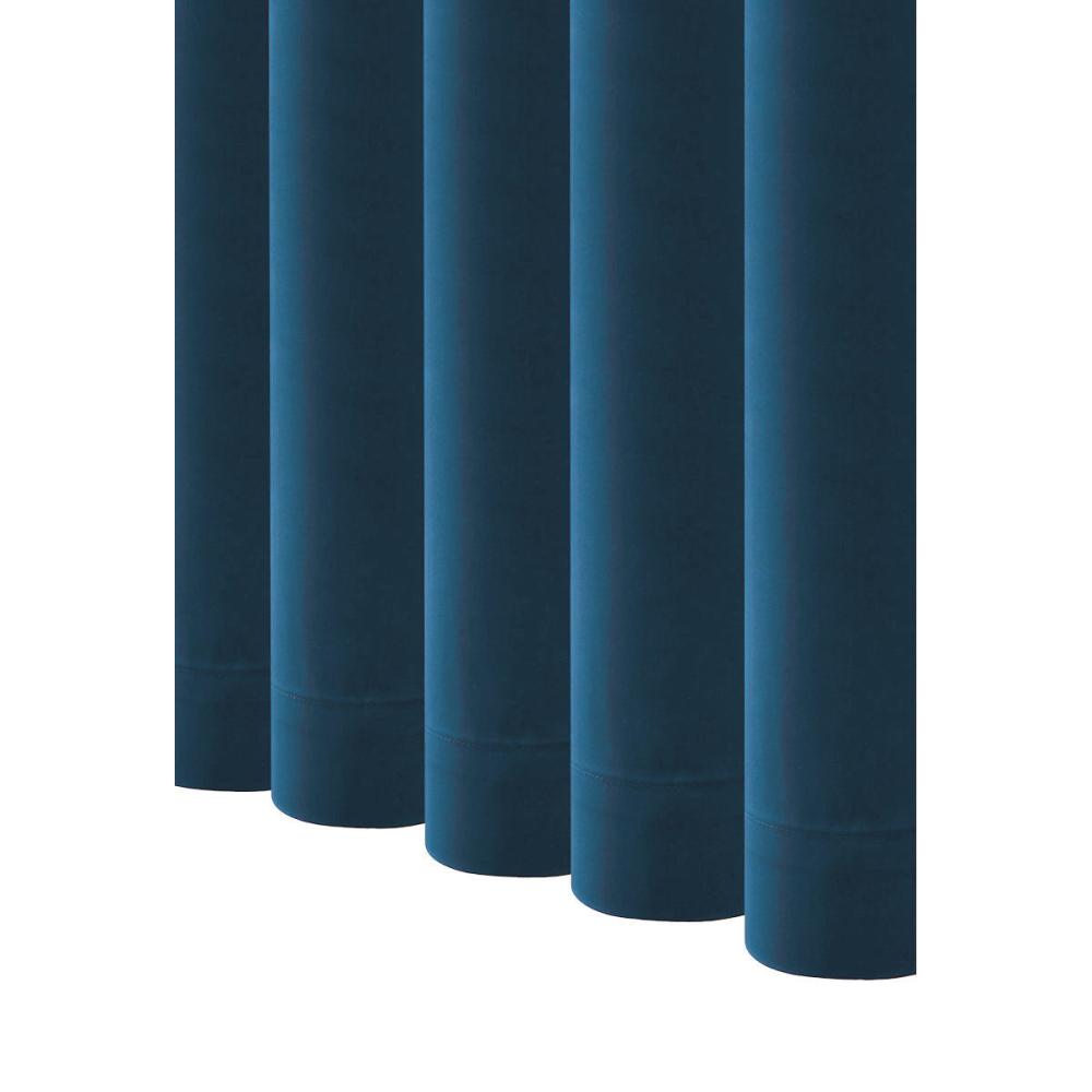 ドレープカーテン　防炎・遮光１級　ＵＬＳ００１　マリンブルー　幅１００×丈１３５ｃｍ　２枚組