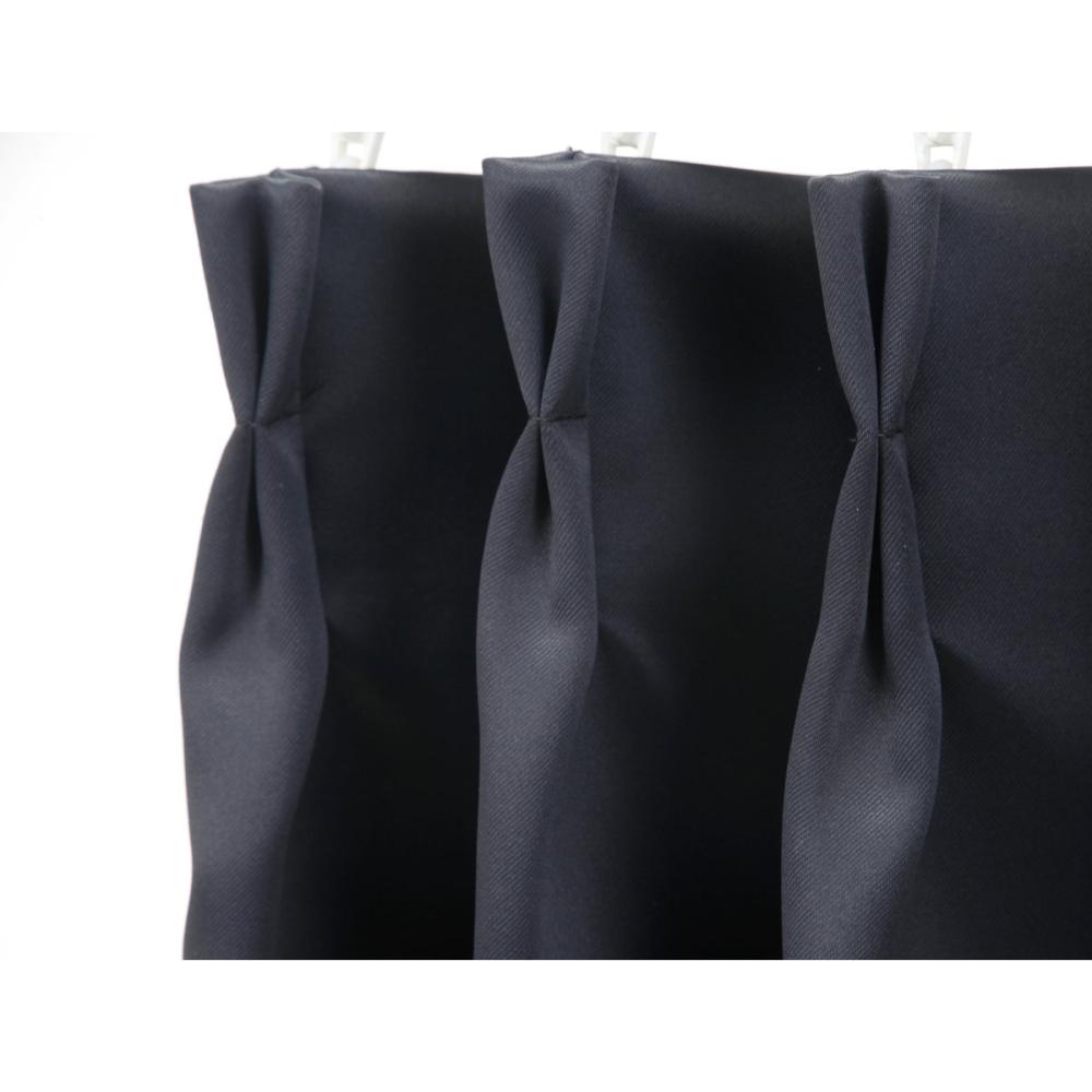 ドレープカーテン　防炎・遮光１級　ＵＬＳ００１　ブラック　幅１００×丈２００ｃｍ　２枚組