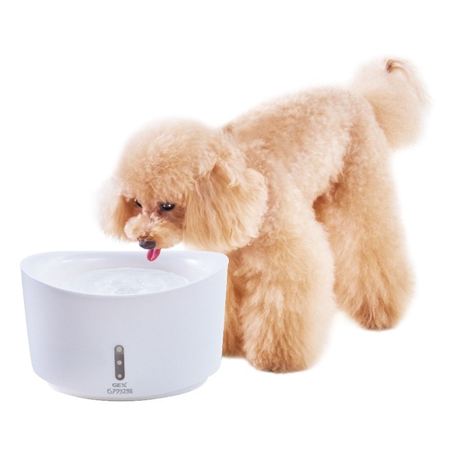 ＧＥＸ　フィルター式給水器　ピュアクリスタル　犬用　ホワイト　１．５Ｌ