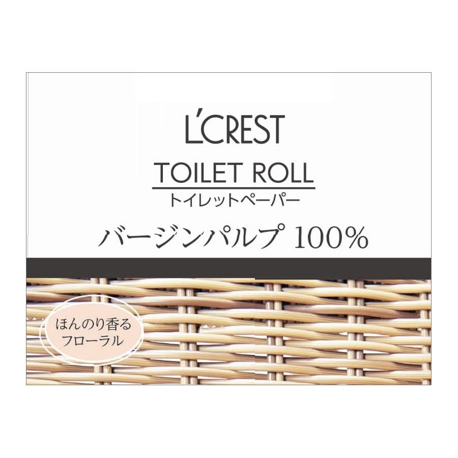 Ｌ’ＣＲＥＳＴ（ルクレスト）　トイレットロール　ロング巻　シングル　１２ロール入り