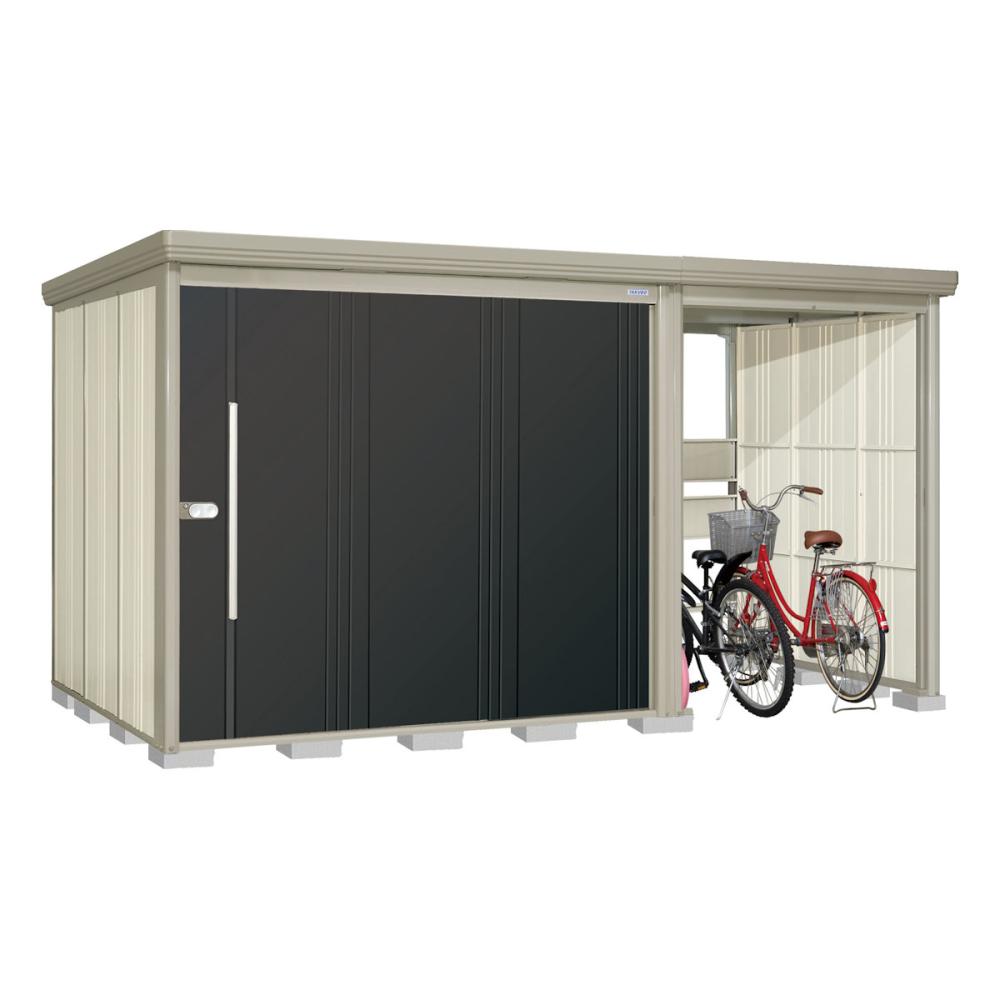 タクボ物置　Ｍｒ．ストックマン　プラスアルファ　間口４０５×奥行１９２ｃｍ　駐輪部間口１５０ｃｍ　一般型・結露減少屋根　カーボンブラウン　ＴＰ－Ｚ４０１９Ｂ