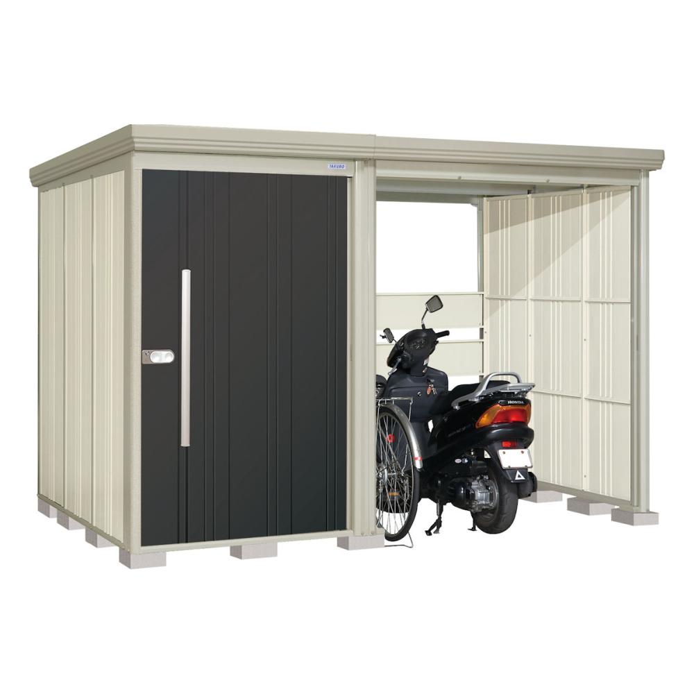 タクボ物置　Ｍｒ．ストックマン　プラスアルファ　間口３１６×奥行１９２ｃｍ　駐輪部間口１８３ｃｍ　一般型・標準屋根　トロピカルオレンジ　ＴＰ－３１Ｒ１９Ｔ