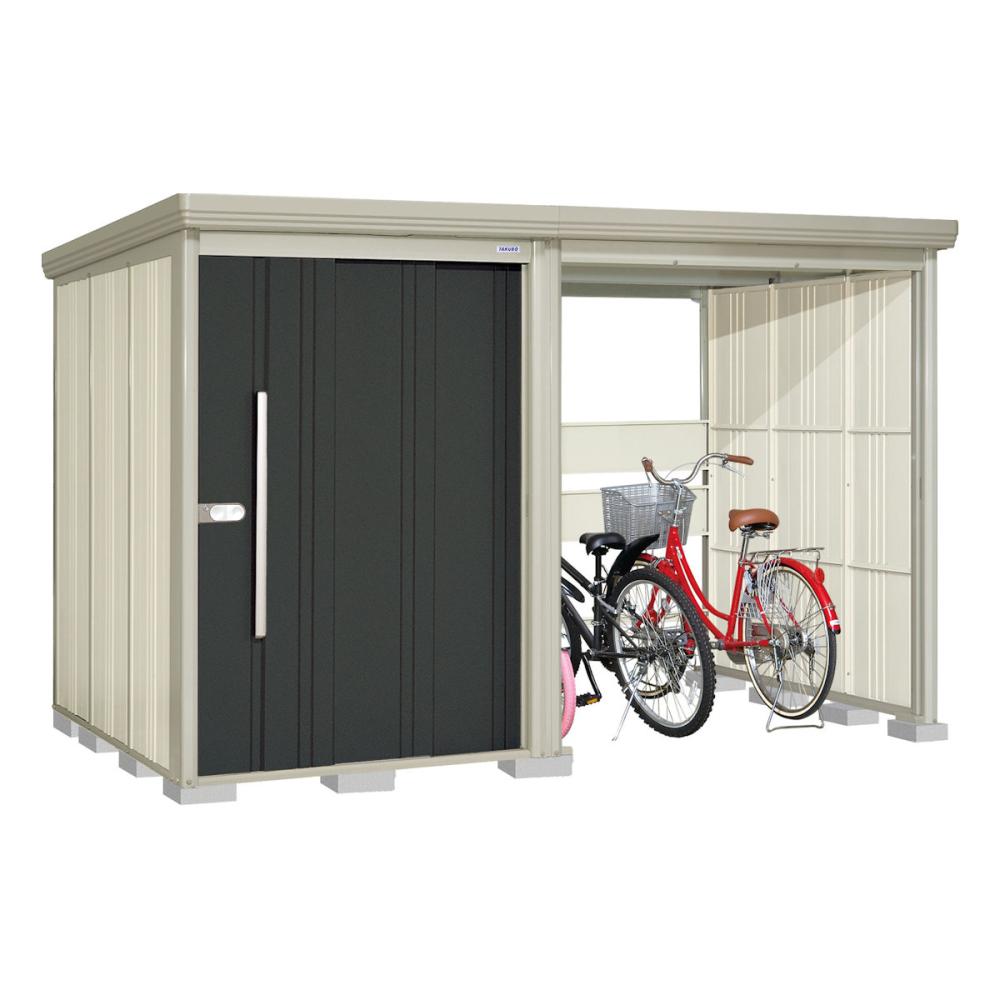 タクボ物置　Ｍｒ．ストックマン　プラスアルファ　間口３３５×奥行１９２ｃｍ　駐輪部間口１８３ｃｍ　多雪型・標準屋根　ディープブルー　ＴＰ－Ｓ３３Ｒ１９Ｄ