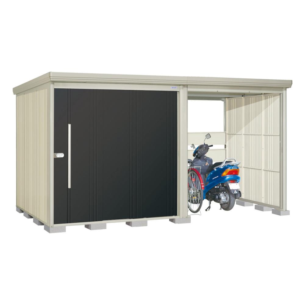 タクボ物置　Ｍｒ．ストックマン　プラスアルファ　間口４０５×奥行１９２ｃｍ　駐輪部間口１８３ｃｍ　一般型・標準屋根　ムーンホワイト　ＴＰ－４０Ｒ１９Ｗ