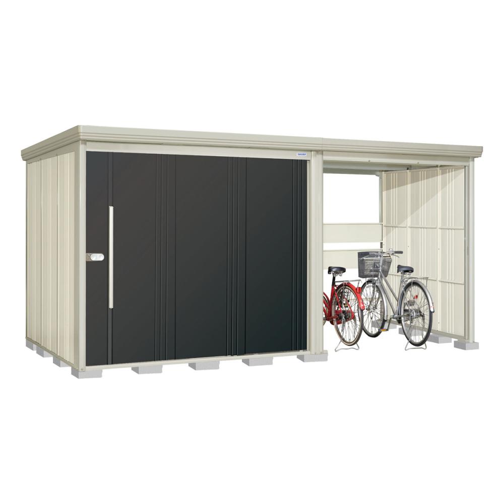 タクボ物置　Ｍｒ．ストックマン　プラスアルファ　間口４３８×奥行１９２ｃｍ　駐輪部間口１８３ｃｍ　多雪型・標準屋根　ムーンホワイト　ＴＰ－Ｓ４３Ｒ１９Ｗ