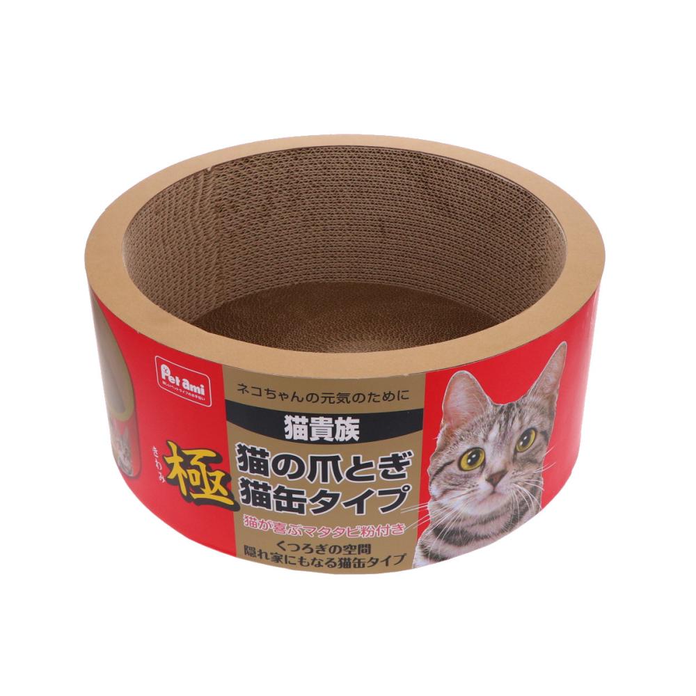 Ｐｅｔａｍｉ　猫貴族　猫の爪とぎ　猫缶タイプ　極　フタ・マタタビ粉付