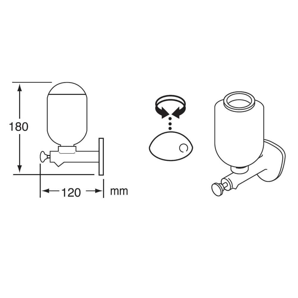 ＳＡＮＥＩ（サンエイ）　プッシュ石ケン水溶器　壁付けタイプ　ビス、接着剤付　約３５０ｃｃ　Ｗ１６１