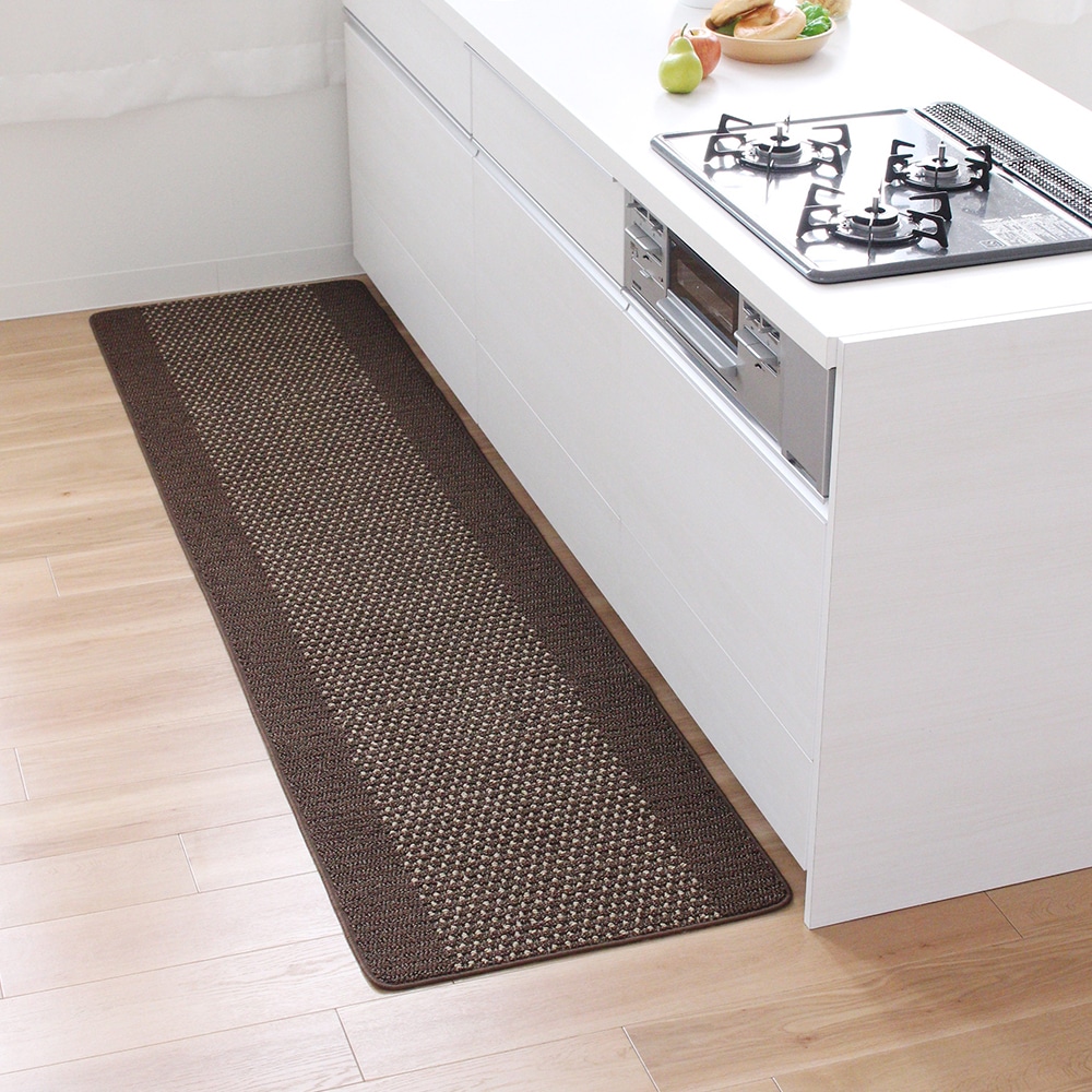 【サイズ:約60cm×240cm_色:ブラウン】オカ(OKA) キッチンマット オカ キッチンマット 優踏生 60×240cm ブラウン の通販