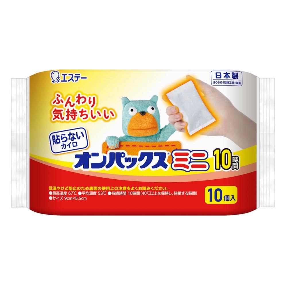 エステー オンパックス ミニ 貼らないカイロ １０個入りの通販 ホームセンター コメリドットコム