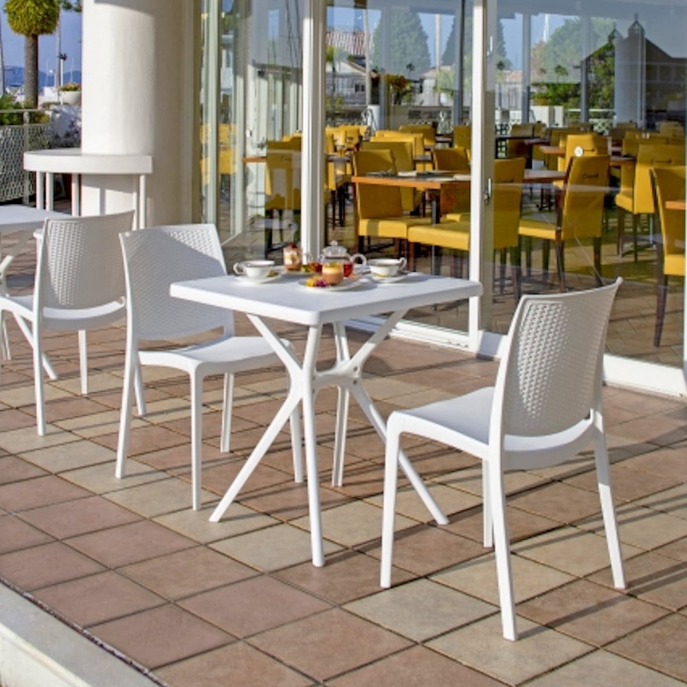 ガーデンファニチャー　スクエアテーブル　Ｂｉａｎｃａ　ホワイト