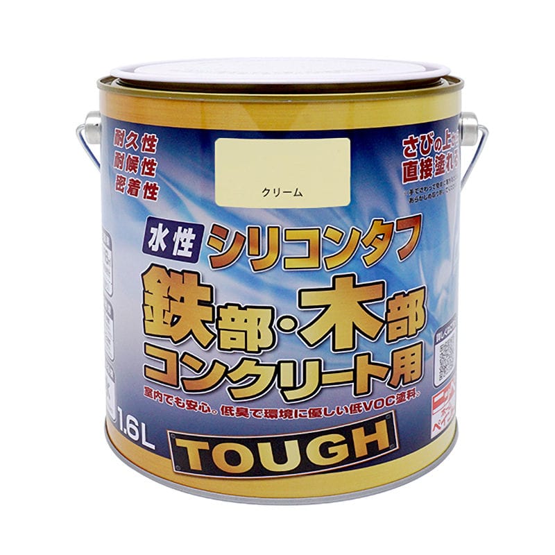ニッペホームプロダクツ 水性高耐久鉄部木部用塗料 クリーム 1.6L