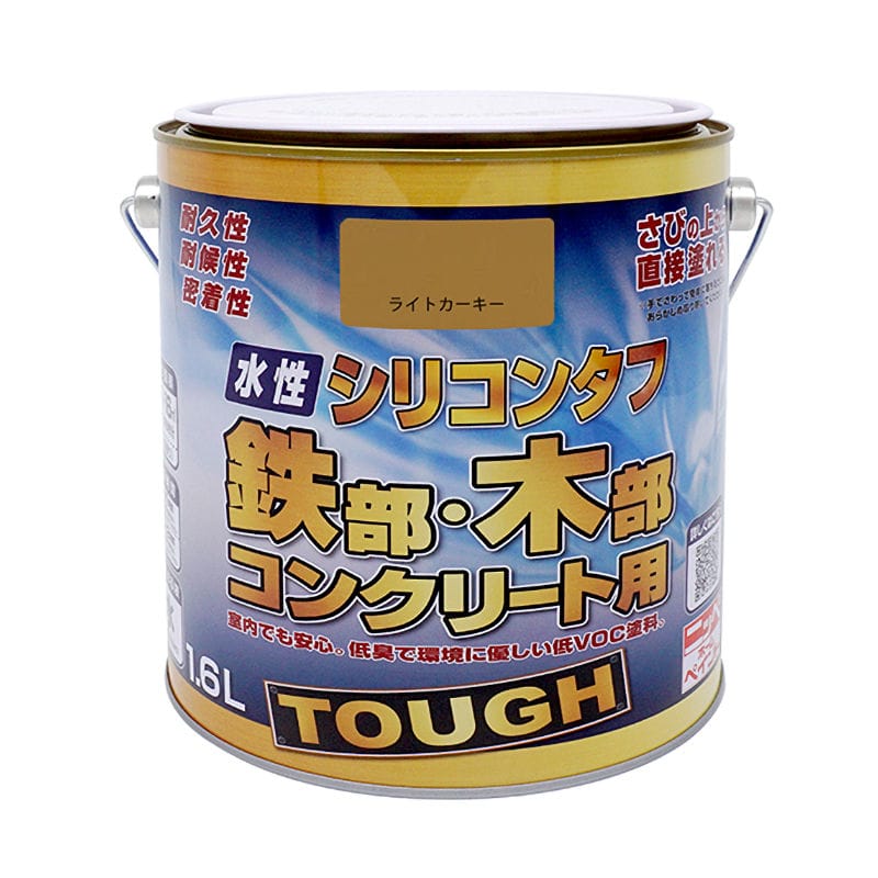 ニッペホームプロダクツ　水性高耐久鉄部木部用塗料　ライトカーキー　１．６Ｌ