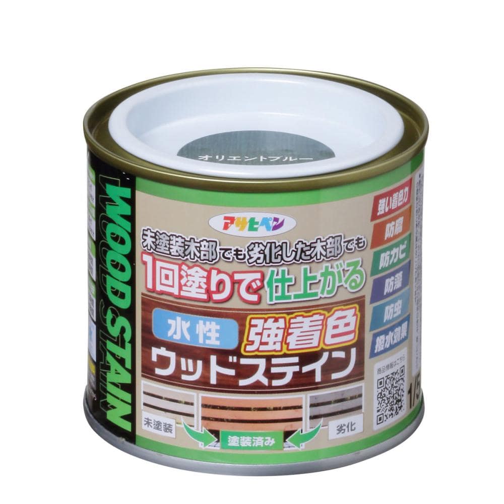 アサヒペン 水性強着色ウッドステイン オリエントブルー 1/5L
