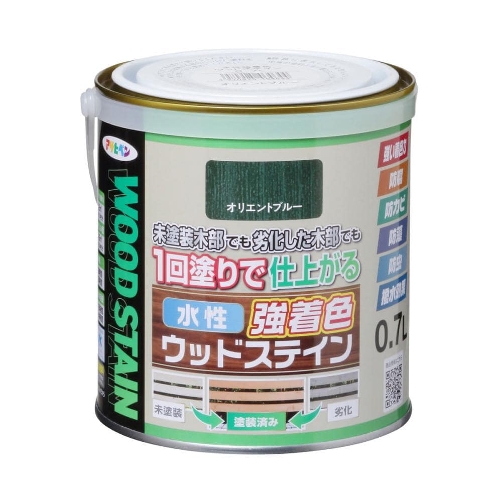 アサヒペン 水性強着色ウッドステイン オリエントブルー 0.7L