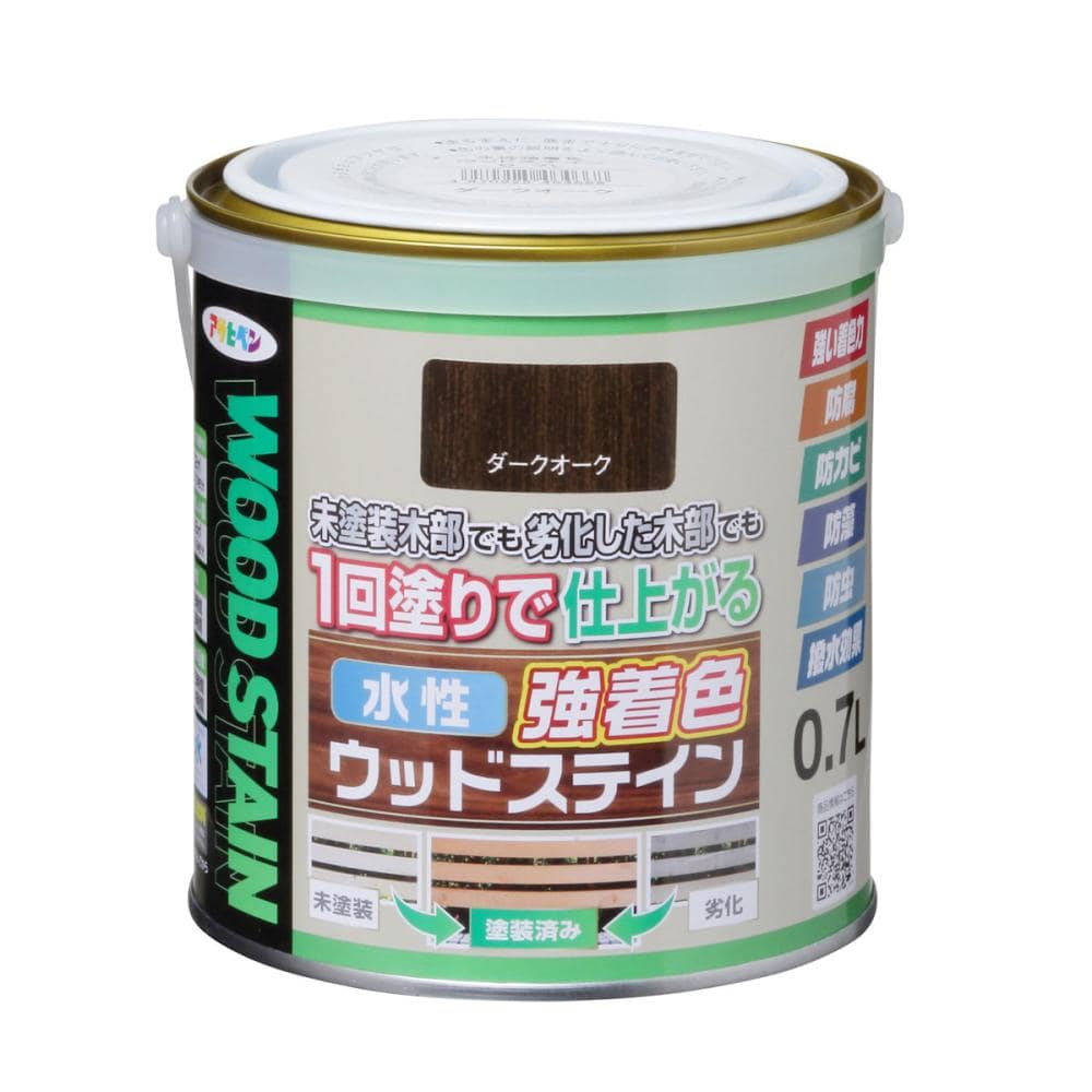 アサヒペン 水性強着色ウッドステイン ダークオーク 0.7L