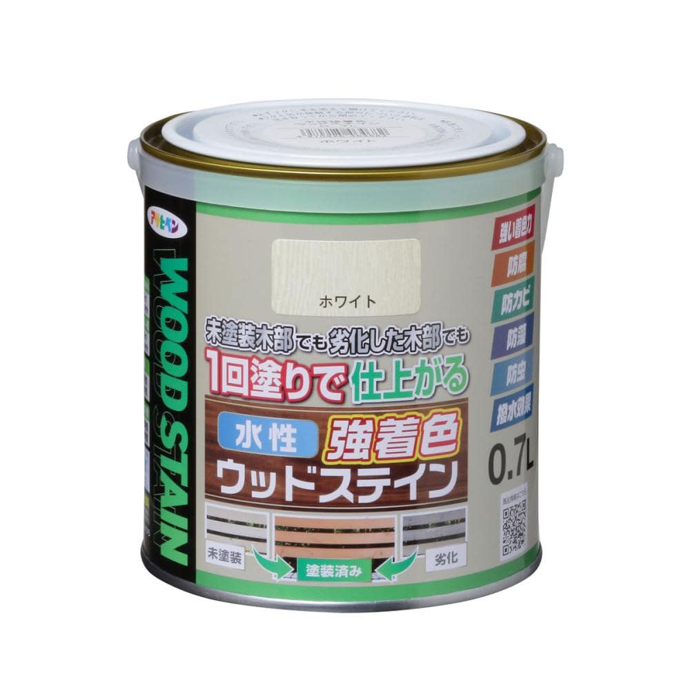 アサヒペン 水性強着色ウッドステイン ホワイト 0.7L の通販 アサヒペン 水性強着色ウッドステイン ホワイト 0.7L の通販
