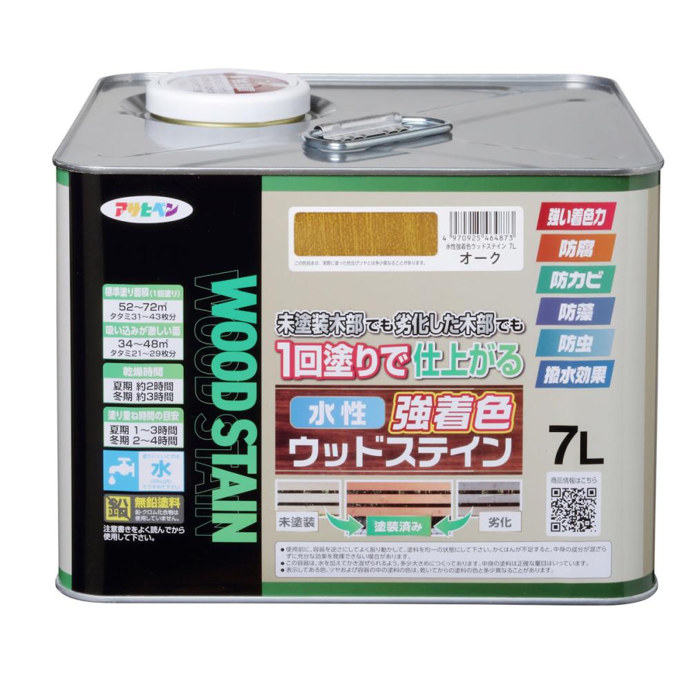 アサヒペン 水性強着色ウッドステイン オーク 7L の通販 アサヒペン 水性強着色ウッドステイン オーク 7L の通販