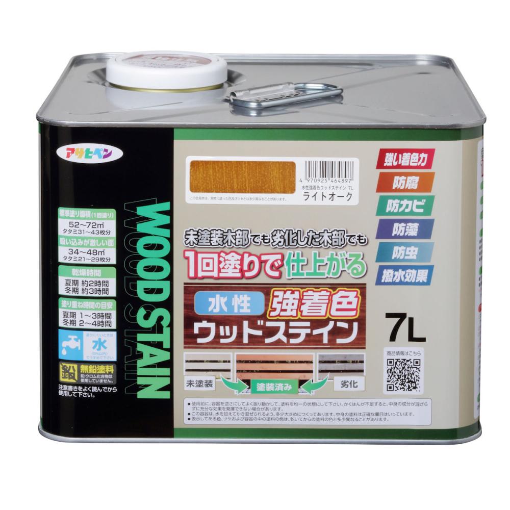 アサヒペン　水性強着色ウッドステイン　ライトオーク　７Ｌ