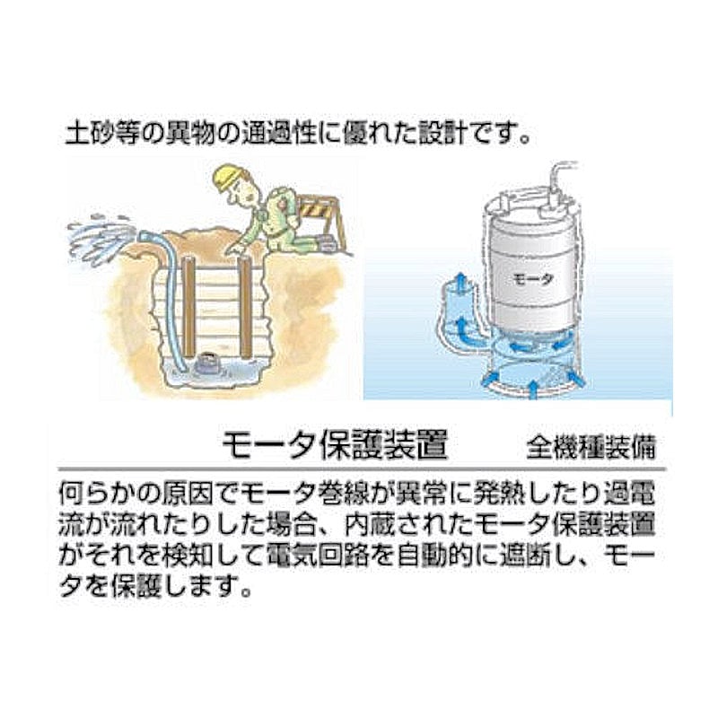 鶴見製作所　一般工事排水用水中ポンプ　５０ｍｍ　ＰＲＯ－４０Ｓ２　６０Ｈｚ