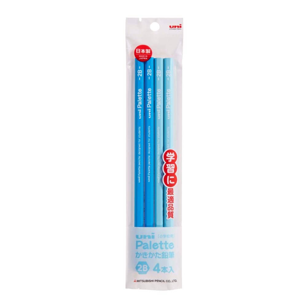 三菱鉛筆 かきかた鉛筆 パレット ２Ｂ ブルー ４本パックの通販 | ホームセンター コメリドットコム