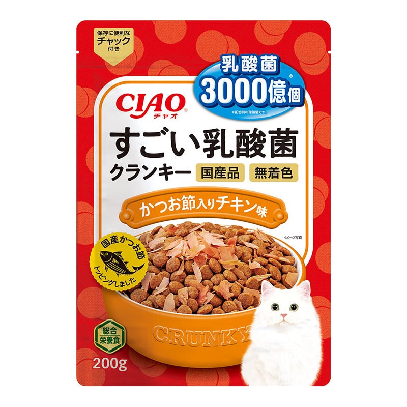 いなば　ＣＩＡＯ（チャオ）　すごい乳酸菌クランキー　かつお節入り　チキン味　２００ｇ