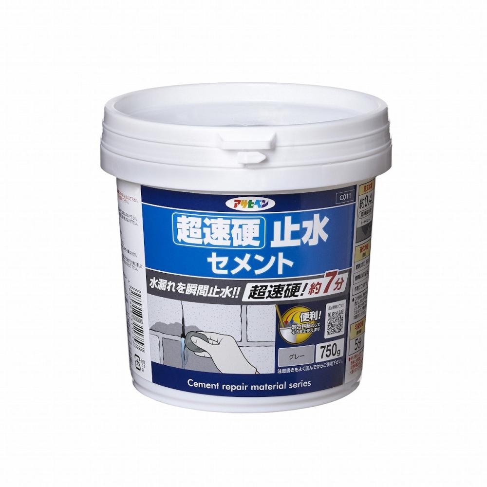 アサヒペン 超速硬止水セメント750g C011 グレー