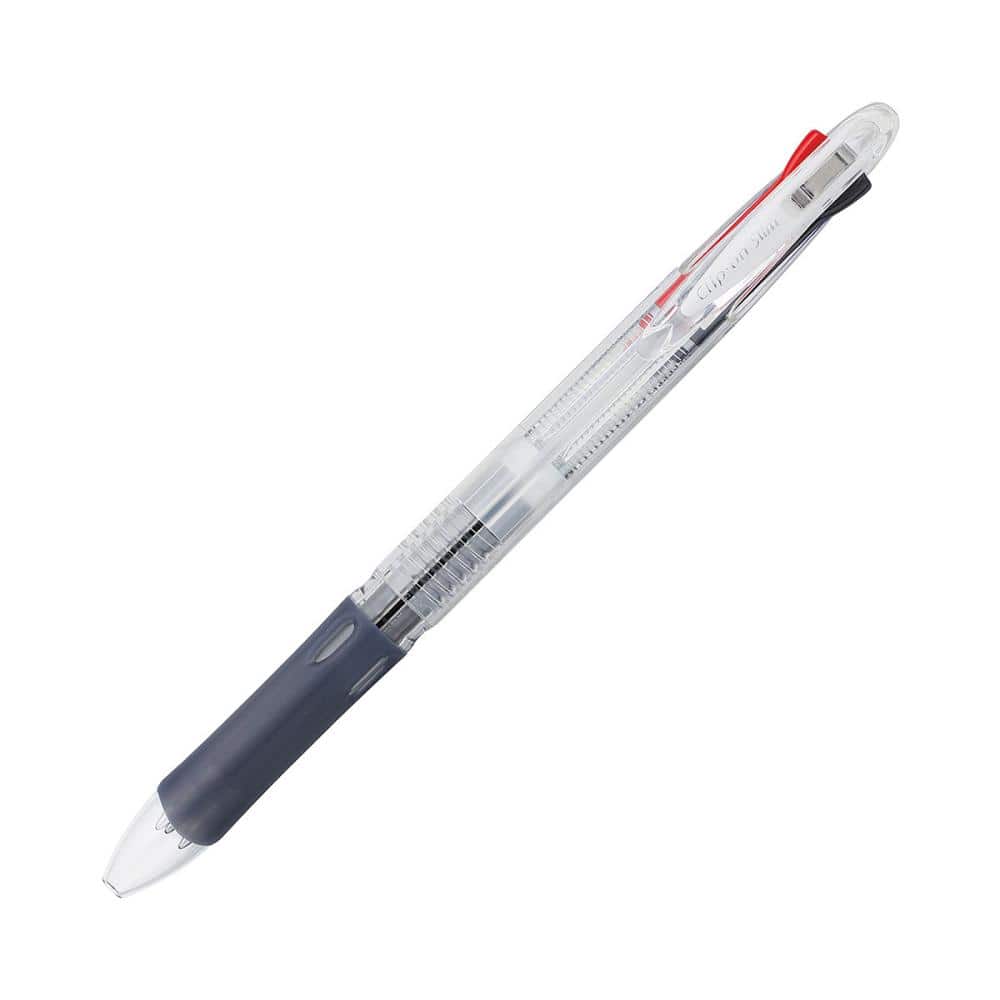 ゼブラ　３色油性ボールペン　クリップ－オンスリム３Ｃ　透明　Ｐ－Ｂ３Ａ５－Ｃ