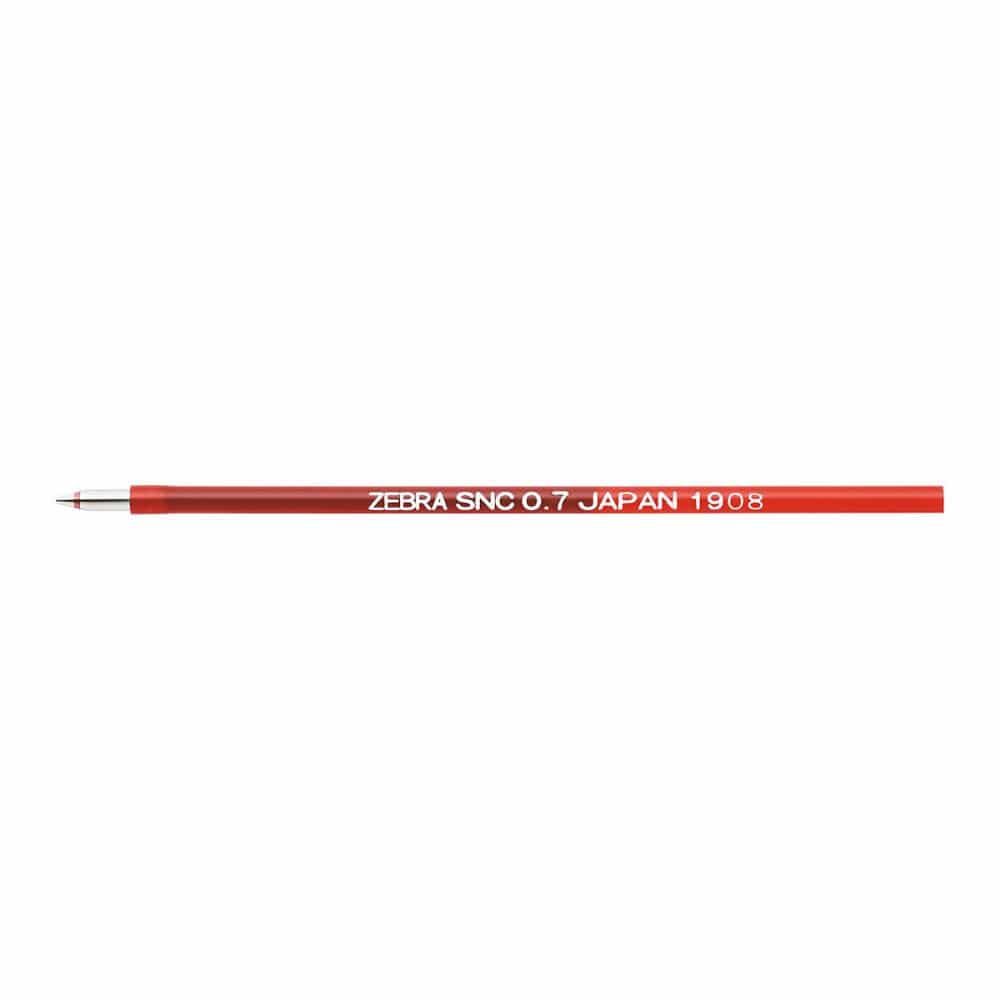 ゼブラ　ブレン　エマルジョンボールペン替芯　ＳＮＣ－０．７芯　０．７ｍｍ　赤インク　ＲＳＮＣ７－Ｒ