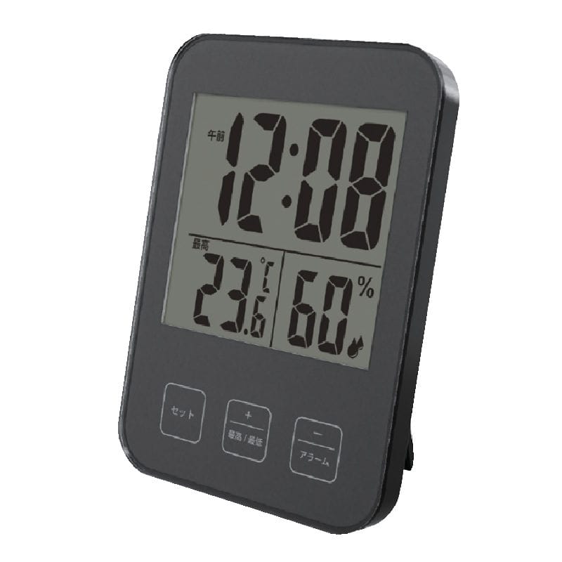 Ｌ'ＣＲＥＳＴ（ルクレスト） 温湿度計付き デジタル置き時計 ブラックの通販 ホームセンター コメリドットコム