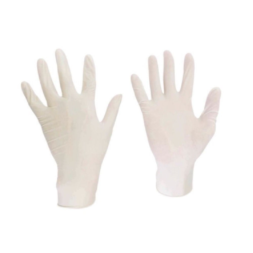 天然ゴム極薄手袋　ホワイト（粉なし）　１００枚入り　Ｓサイズ　食料衛生法適合品