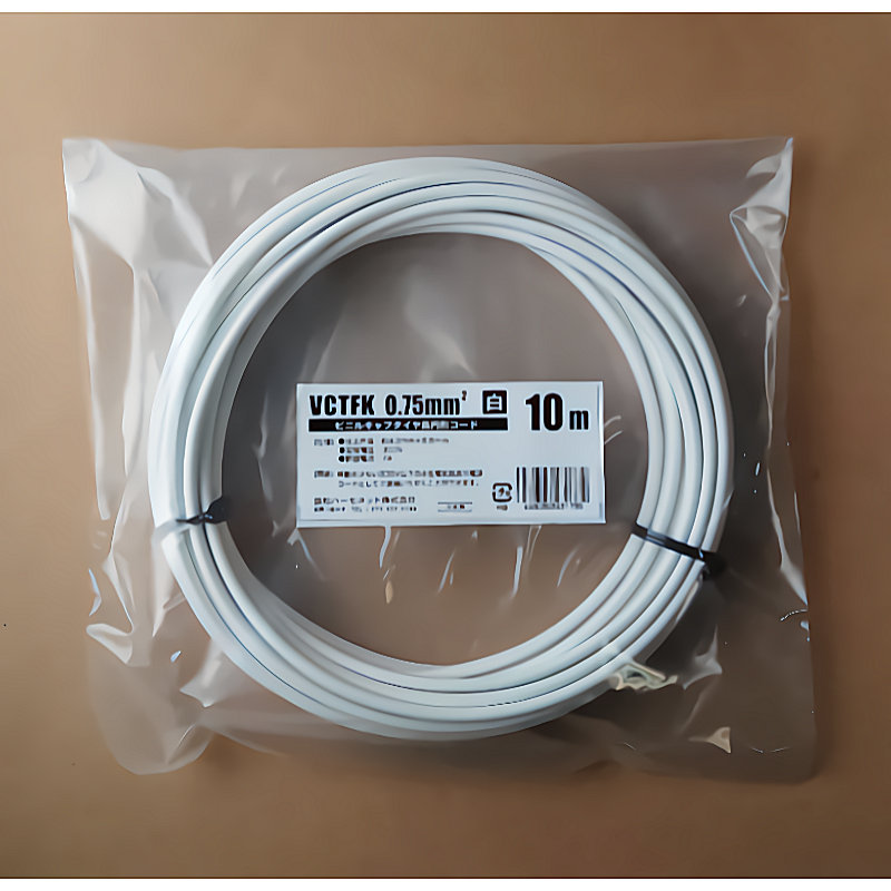 協和ハーモネット　小判コード　ＶＣＴＦＫ　０．７５ＳＱ　１０ｍ　白