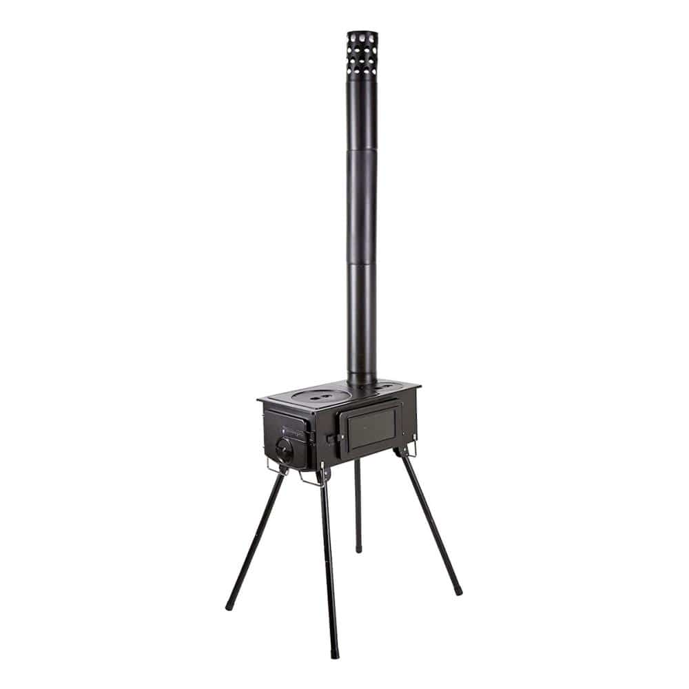 キャプテンスタッグ CS KAMADO 煙突角型ガラス窓付角型ストーブ UG-75