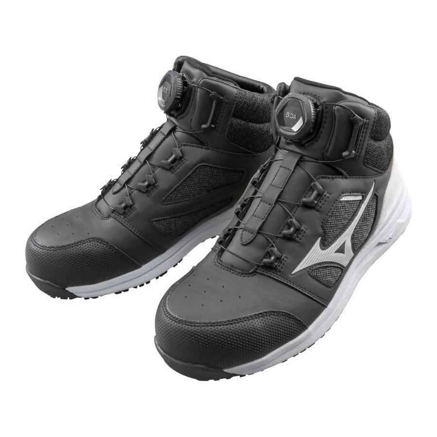 ミズノ　ＡＬＭＩＧＨＴＹ　ミッドカット安全靴　ＬＳ２　ＢＯＡ７３Ｍ　ブラック　各種