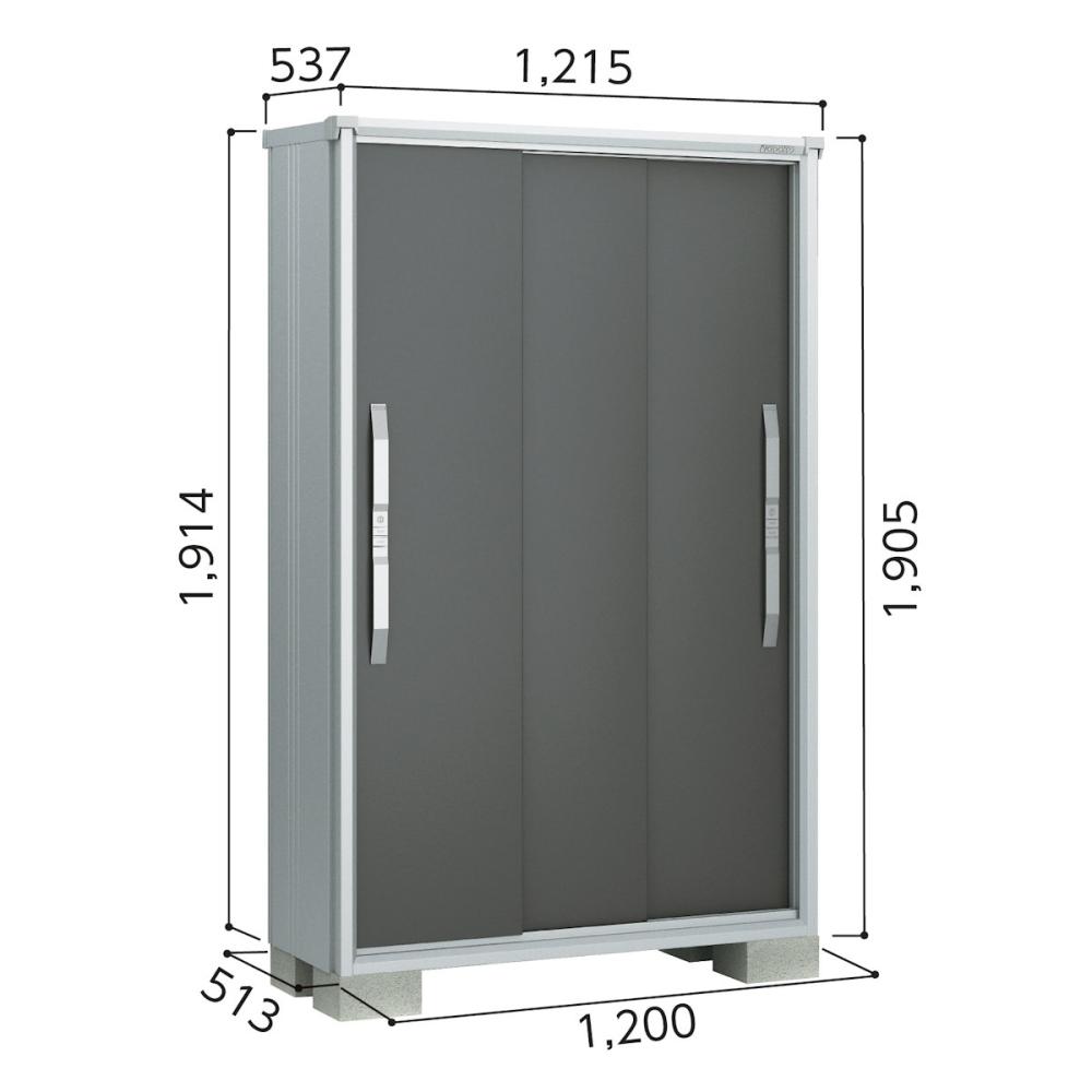 ヨド　エスモ　収納庫　ＥＳＦ　１２０５Ａ／グラファイトメタリック　約幅１．２×奥行０．５２ｍ