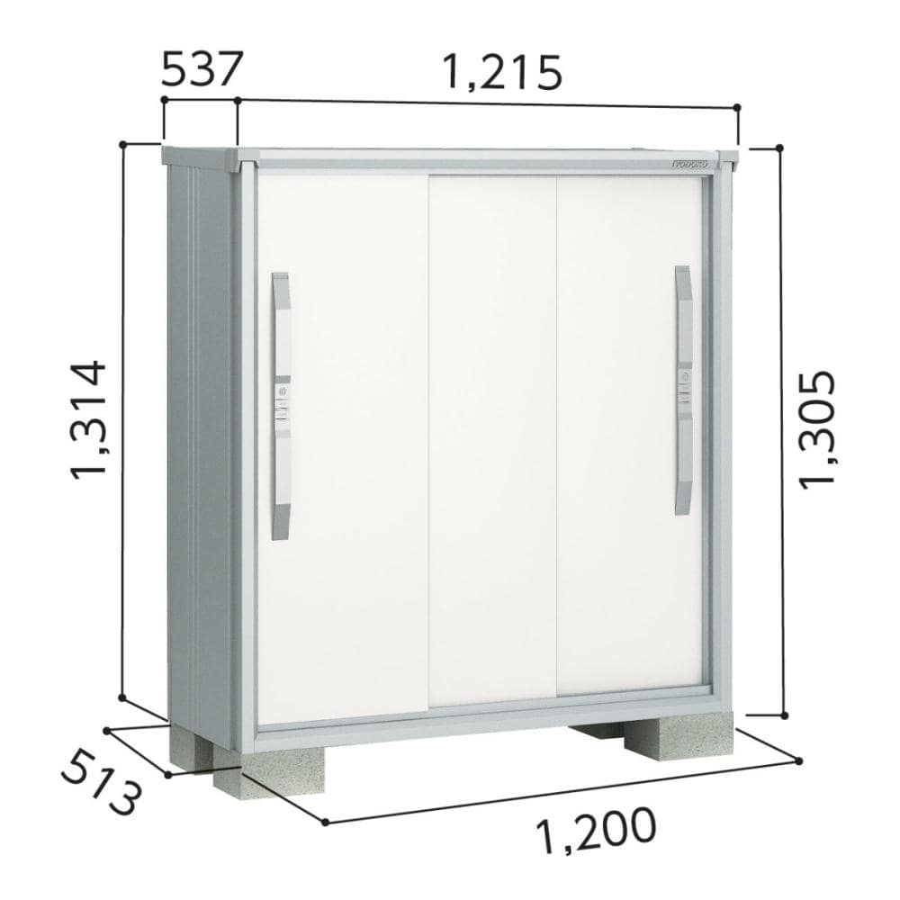 ヨド　エスモ　収納庫　ＥＳＦ　１２０５Ｇ／グラファイトメタリック　約幅１．２×奥行０．５２ｍ