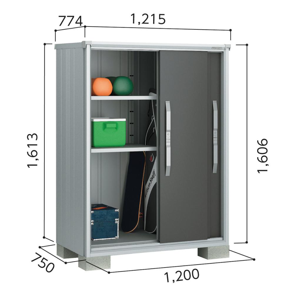 ヨド　エスモ　収納庫　ＥＳＦ　１２０７Ｄ／グラファイトメタリック　約幅１．２×奥行０．７５ｍ