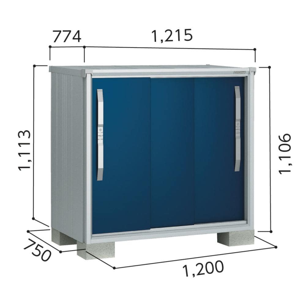 ヨド　エスモ　収納庫　ＥＳＦ　１２０７Ｙ／グラファイトメタリック　約幅１．２×奥行０．７５ｍ