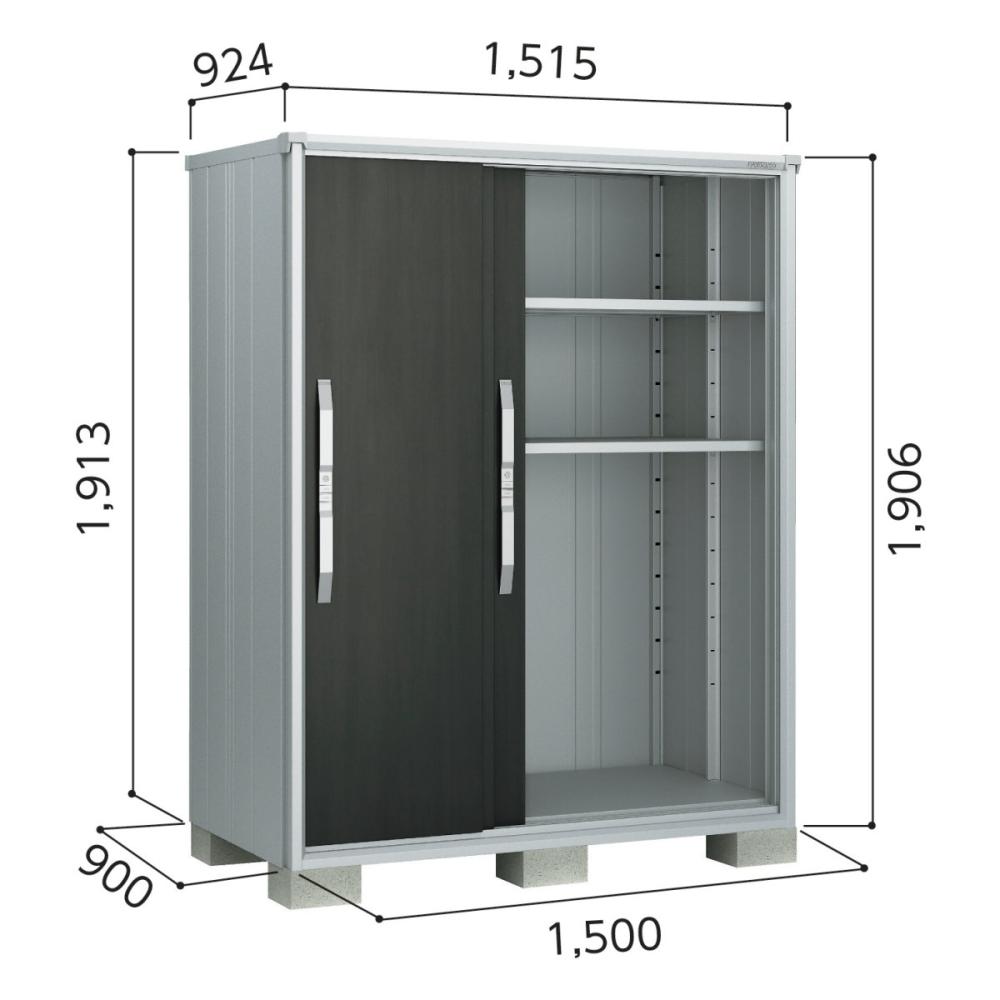 ヨド　エスモ　収納庫　ＥＳＦ　１５０９Ａ／グラファイトメタリック　約幅１．５×奥行０．９ｍ